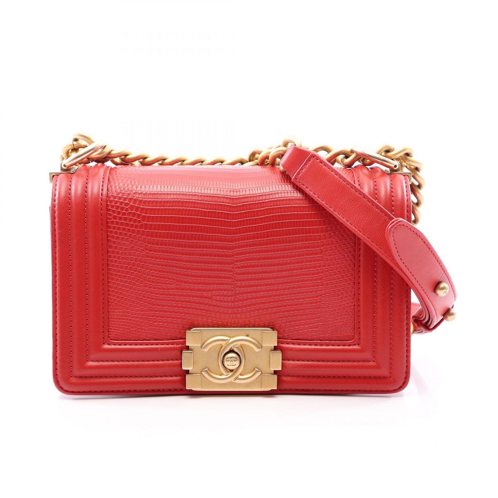 シャネル CHANEL ショルダーバッグ ボーイシャネル スモール A67085 レッド レザー ボーイシャネル スモール チェーンショルダー レディース Used A