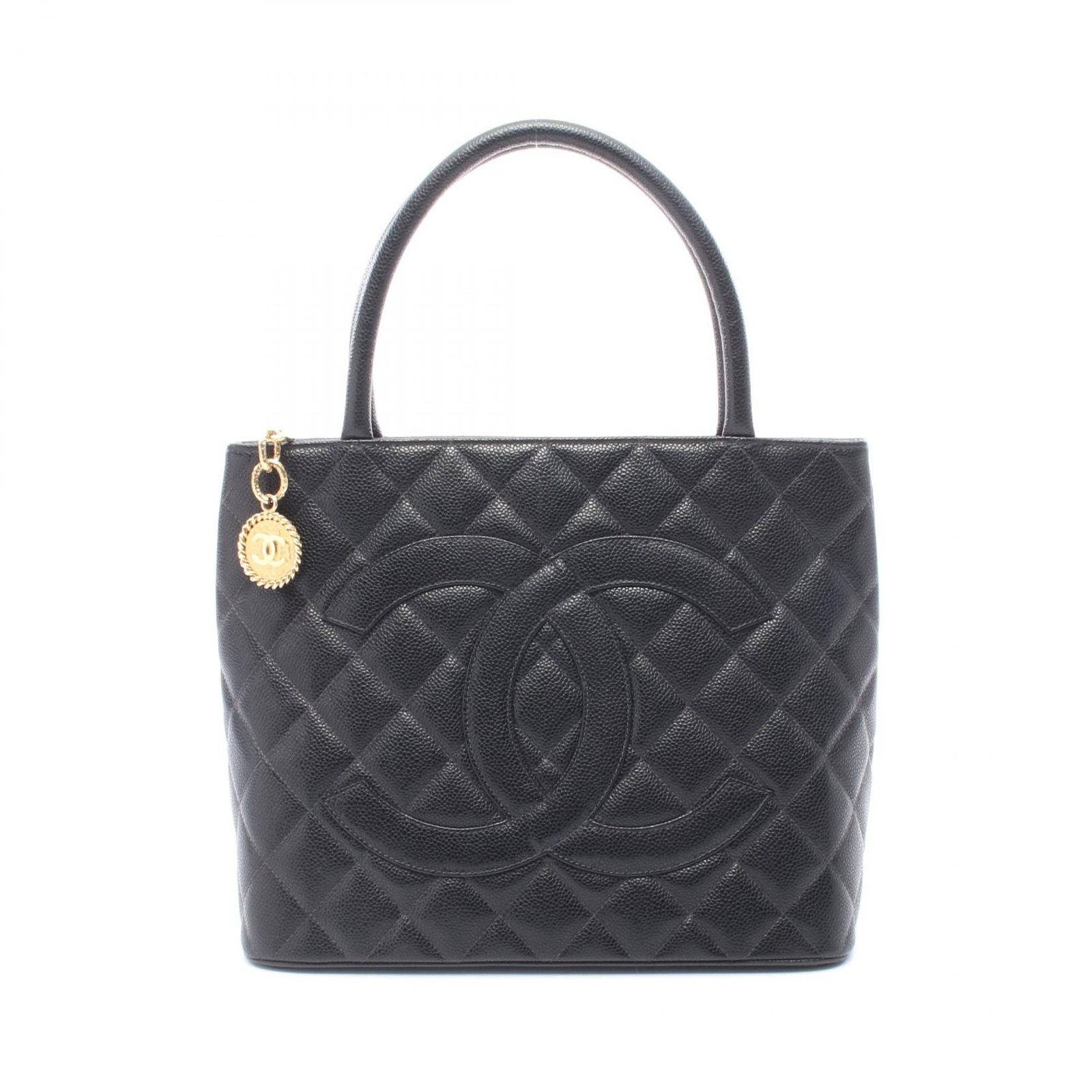シャネル CHANEL トートバッグ 復刻トート A01804 ブラック キャビアスキン(グレインドカーフ) 復刻トート レディース Used A