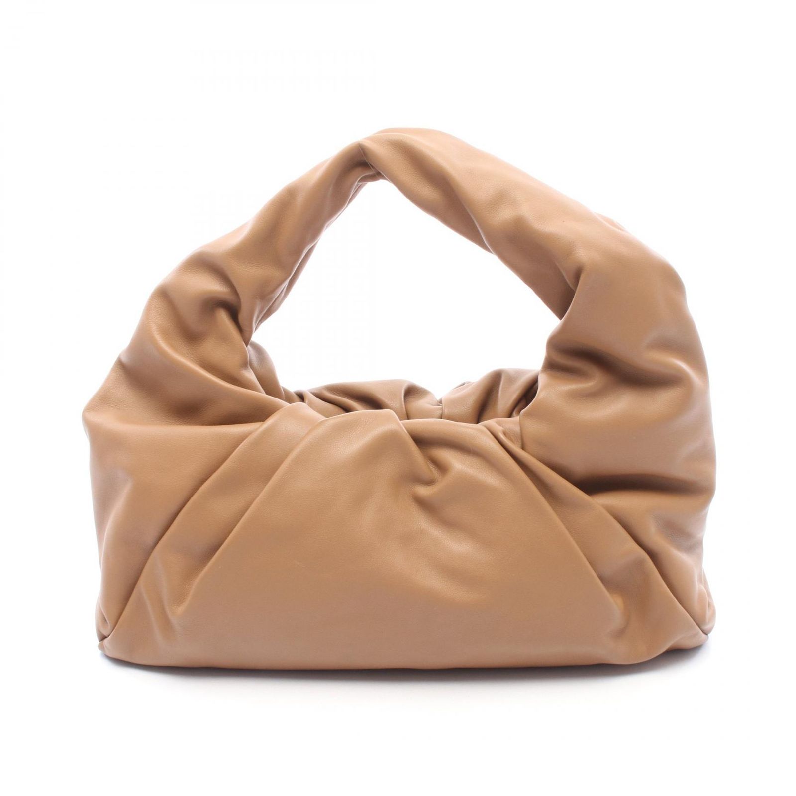 ボッテガヴェネタ BOTTEGA VENETA ショルダーバッグ ショルダー ザ ポーチ 610524 ブラウン ラムスキン（羊革） ザ・ショルダーポーチ レディース Used A