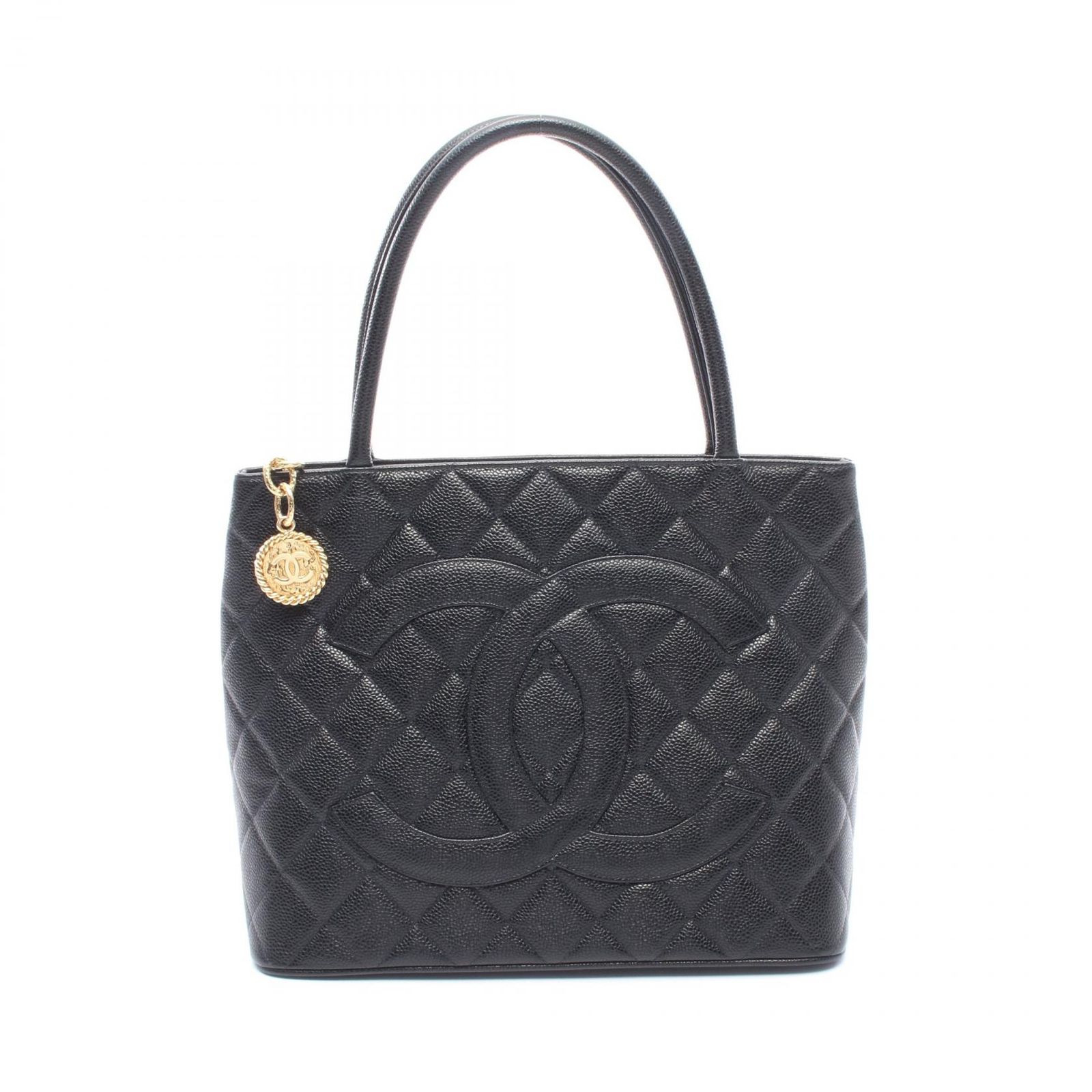 シャネル CHANEL トートバッグ 復刻トート A01804 ブラック キャビアスキン(グレインドカーフ) 復刻トート レディース Used A