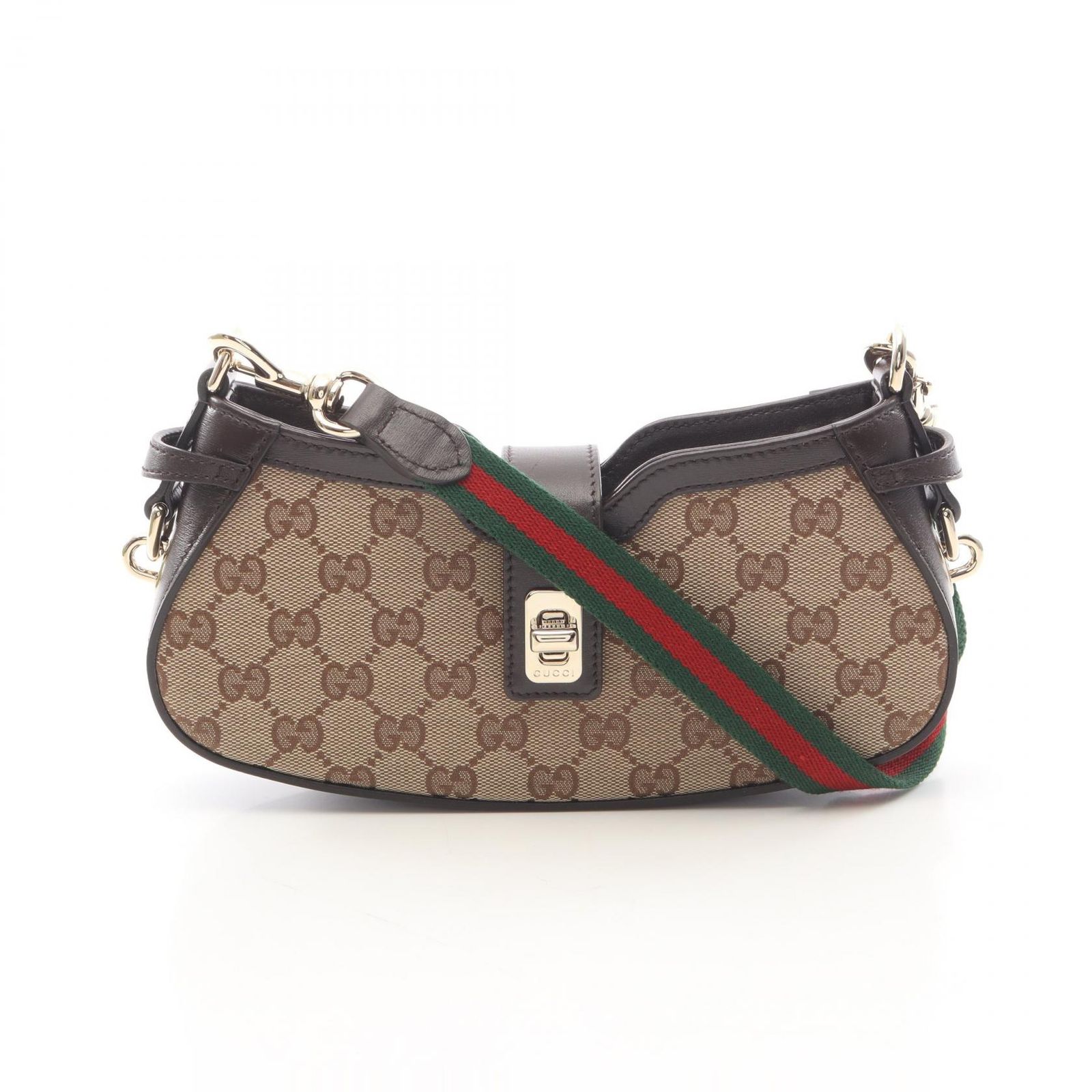 グッチ GUCCI ハンドバッグ ムーンサイド GGキャンバス 786015 ベージュ/ダークブラウン キャンバス レザー ムーンサイド ミニ ショルダー レディース 未使用