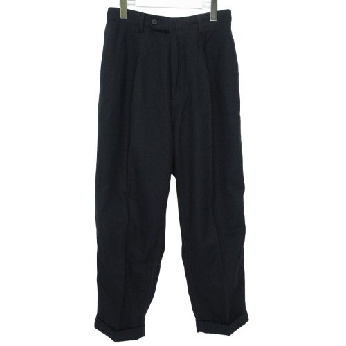 カウラム CAHLUMN パンツ ロング スラックス ワンタック センタープレス Lサイズ ネイビー k415520 0528