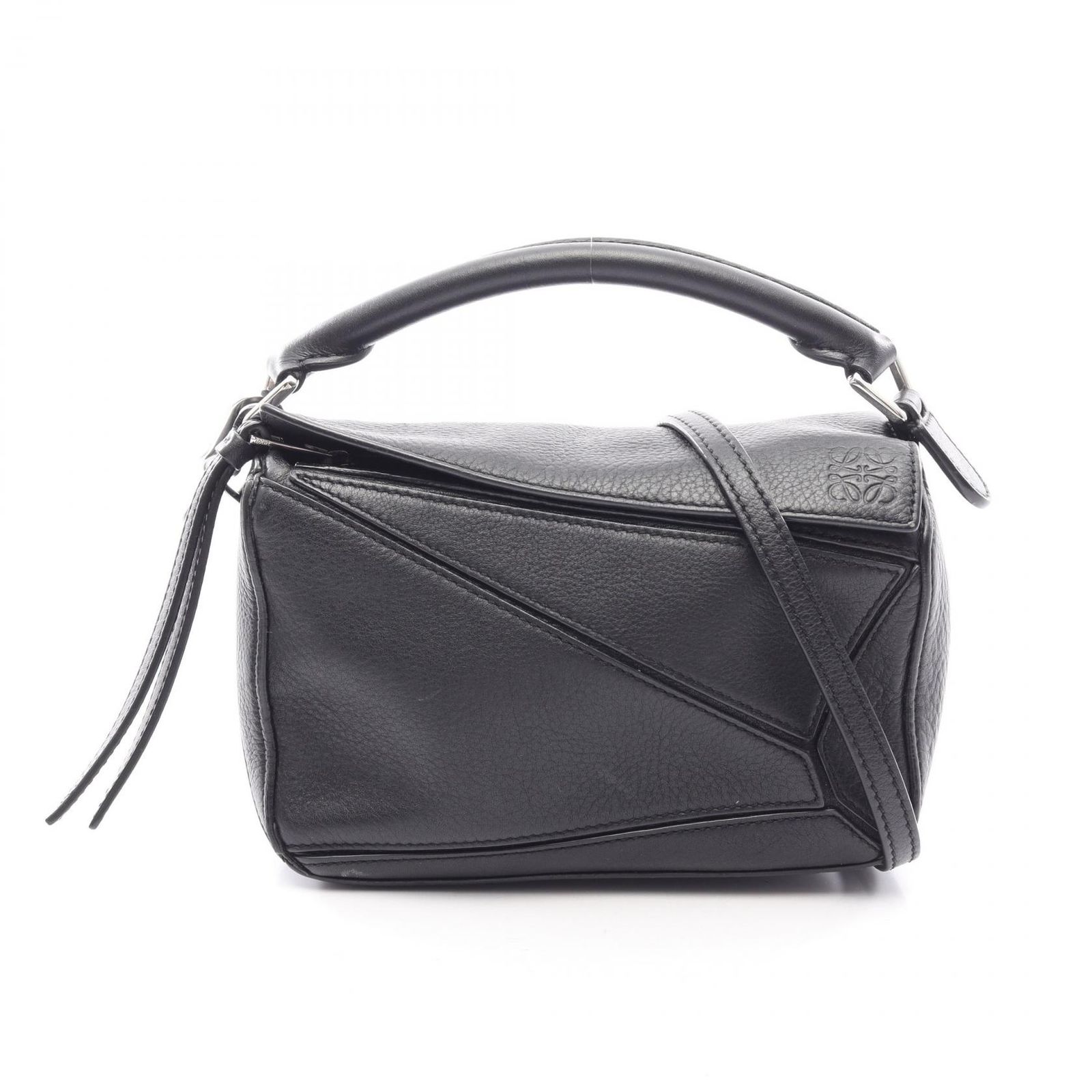ロエベ LOEWE ハンドバッグ パズルバッグ ミニ 2WAY 322 30 U95 ブラック レザー パズルバッグ ミニ レディース Used B