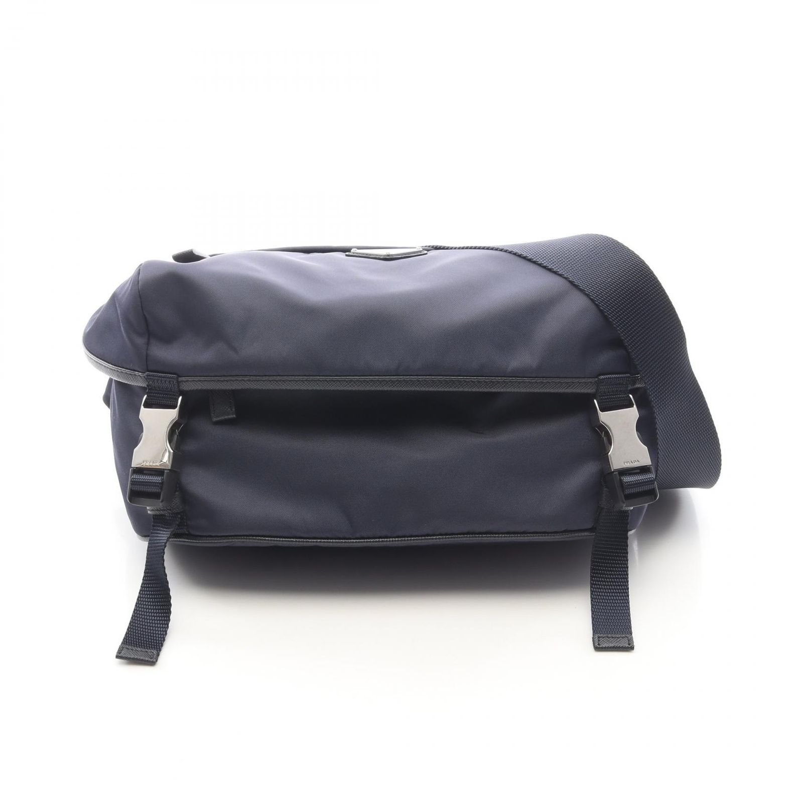 プラダ PRADA ショルダーバッグ Re-Nylon 2VH994 ネイビー ナイロン サフィアーノレザー トライアングルロゴ ショルダーバッグ メンズ Used A