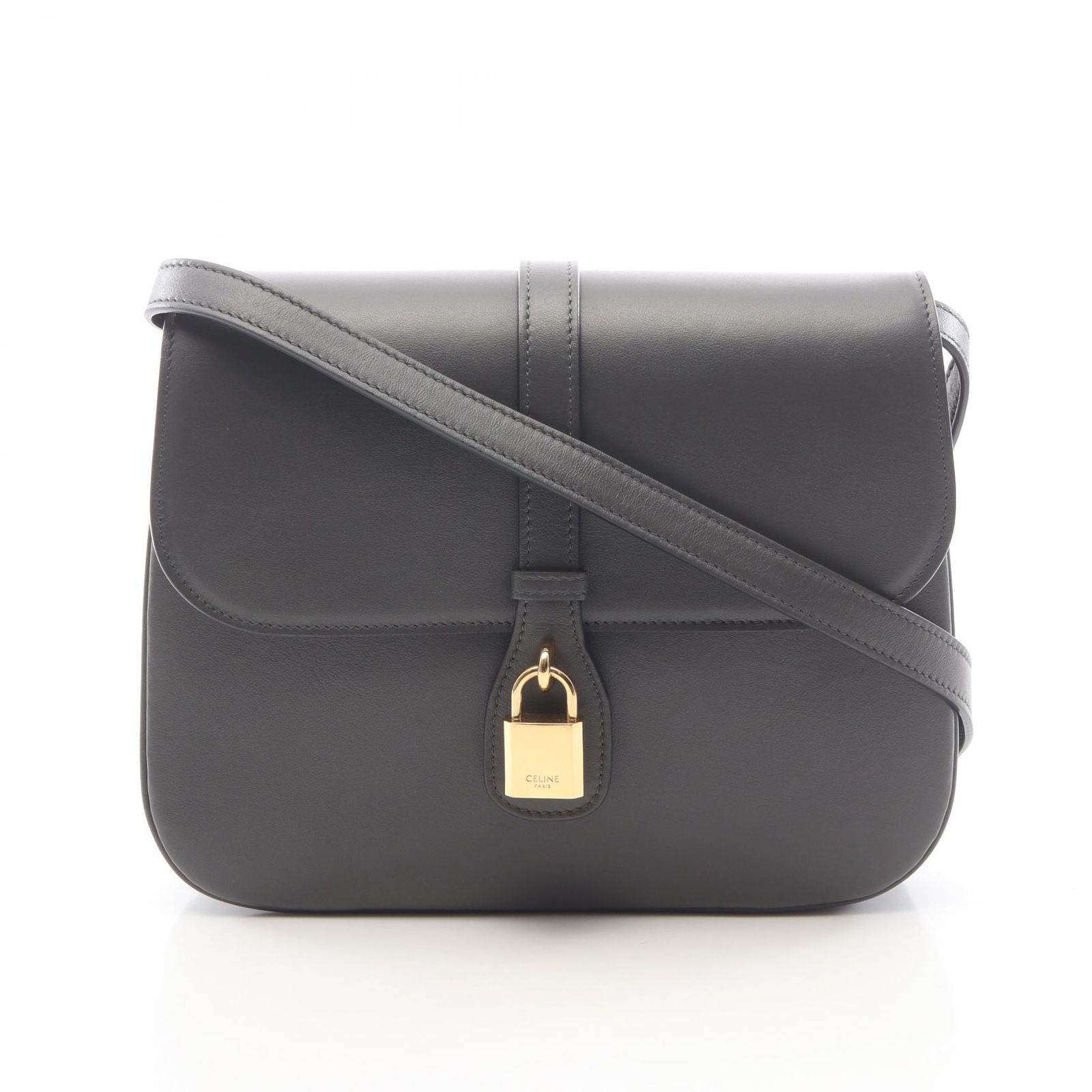 セリーヌ CELINE ショルダーバッグ Medium Tabou 196583DK1 チャコールグレー レザー ミディアム タブー レディース Used A