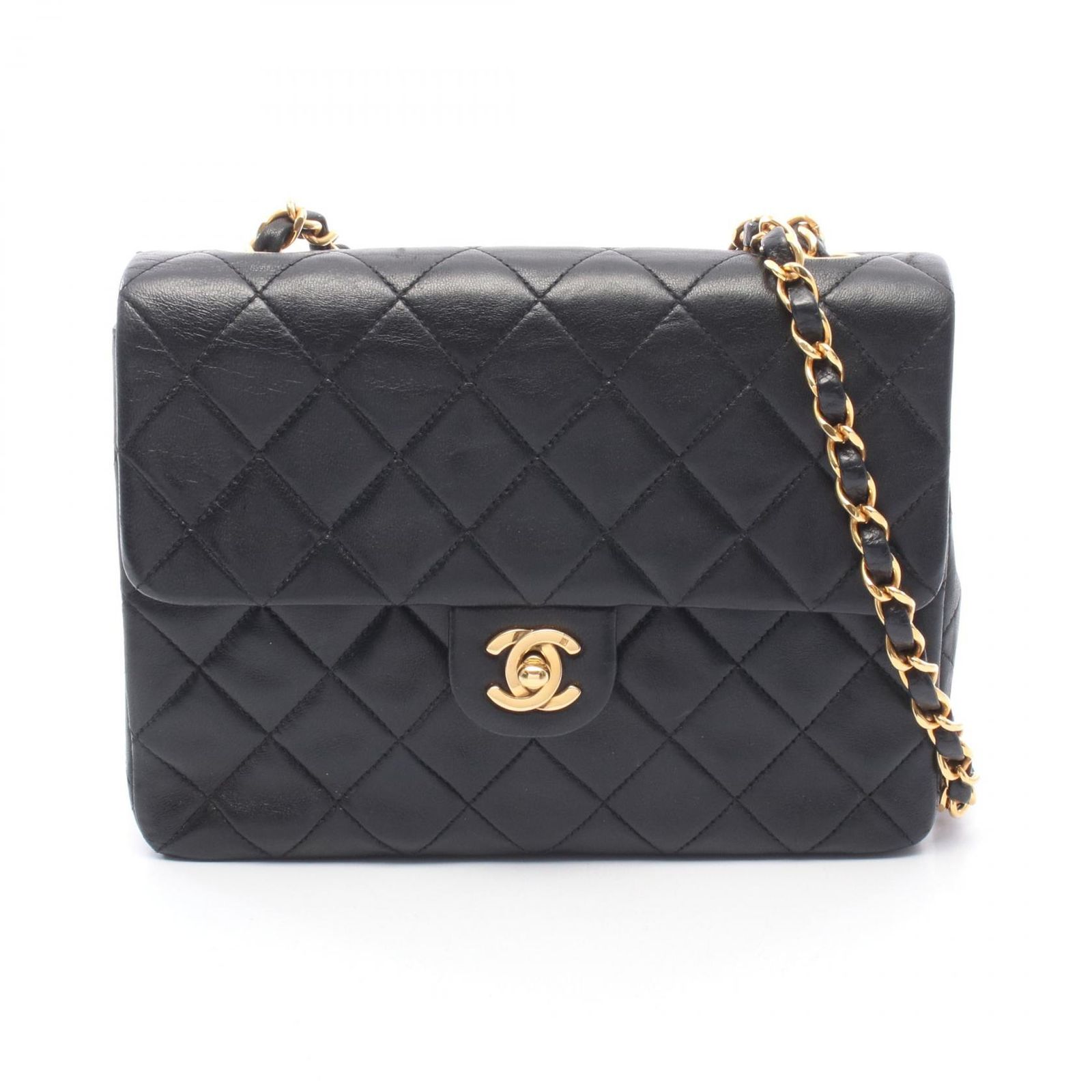 シャネル CHANEL ショルダーバッグ ミニマトラッセ20 ブラック ラムスキン（羊革） ミニマトラッセ チェーンショルダー レディース Used B