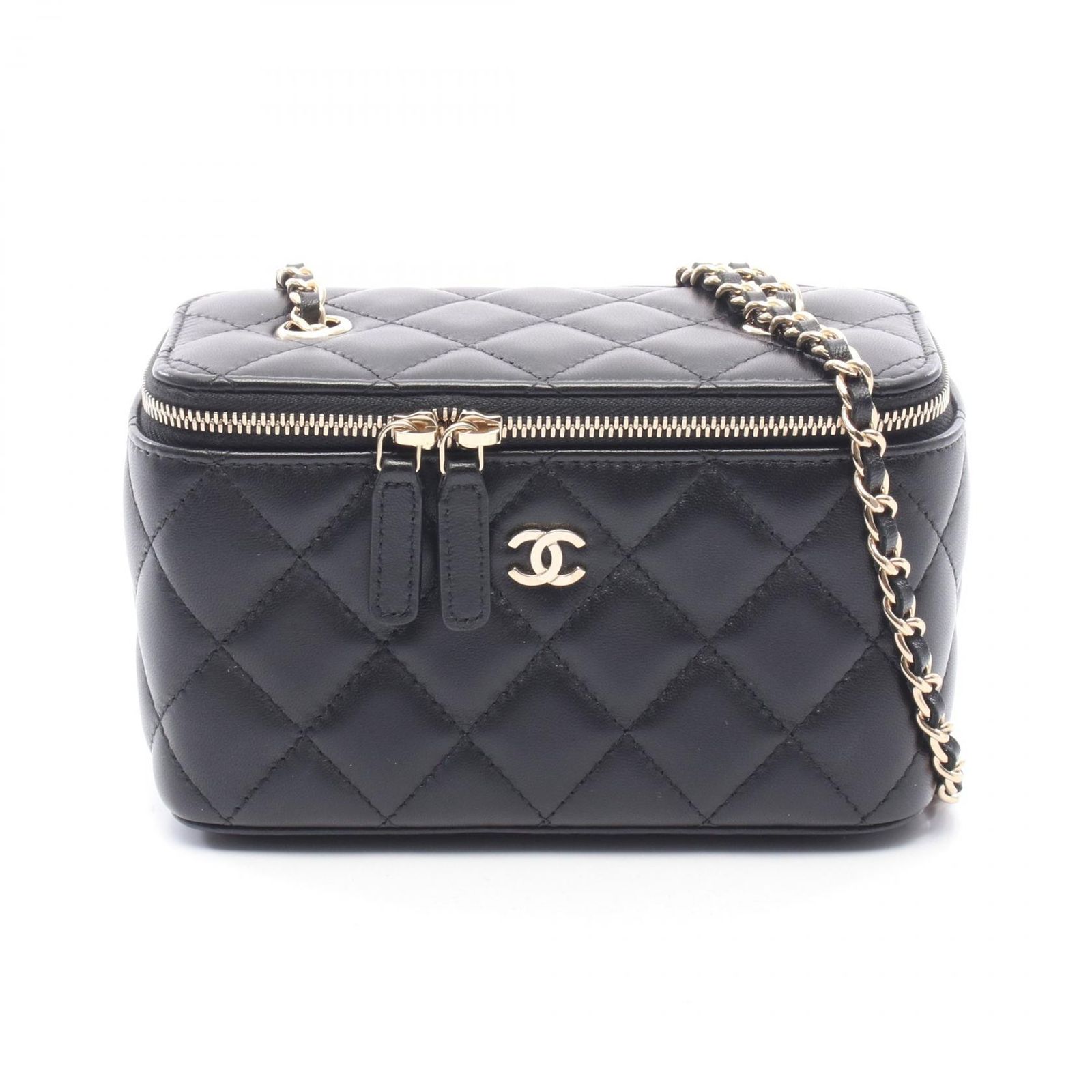 シャネル CHANEL ショルダーバッグ マトラッセ バニティ ブラック ラムスキン（羊革） マトラッセ バニティ チェーンショルダー レディース Used A