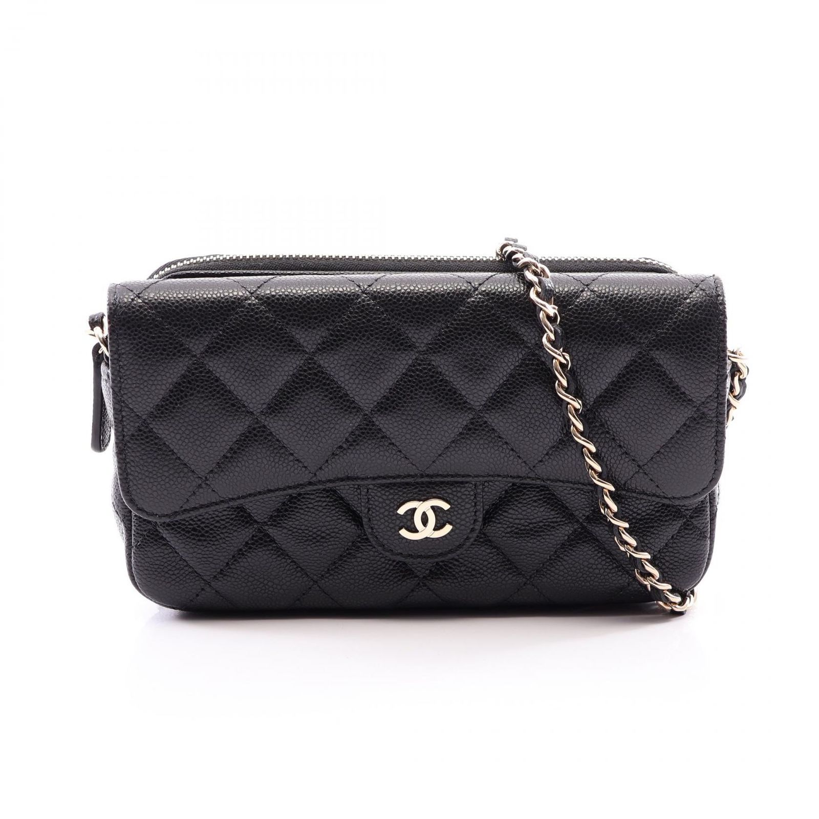 シャネル CHANEL ショルダーバッグ マトラッセ チェーンフォンケースウォレット AP2096 ブラック キャビアスキン(グレインドカーフ) マトラッセ フォンケース チェーンウォレット 238,860円