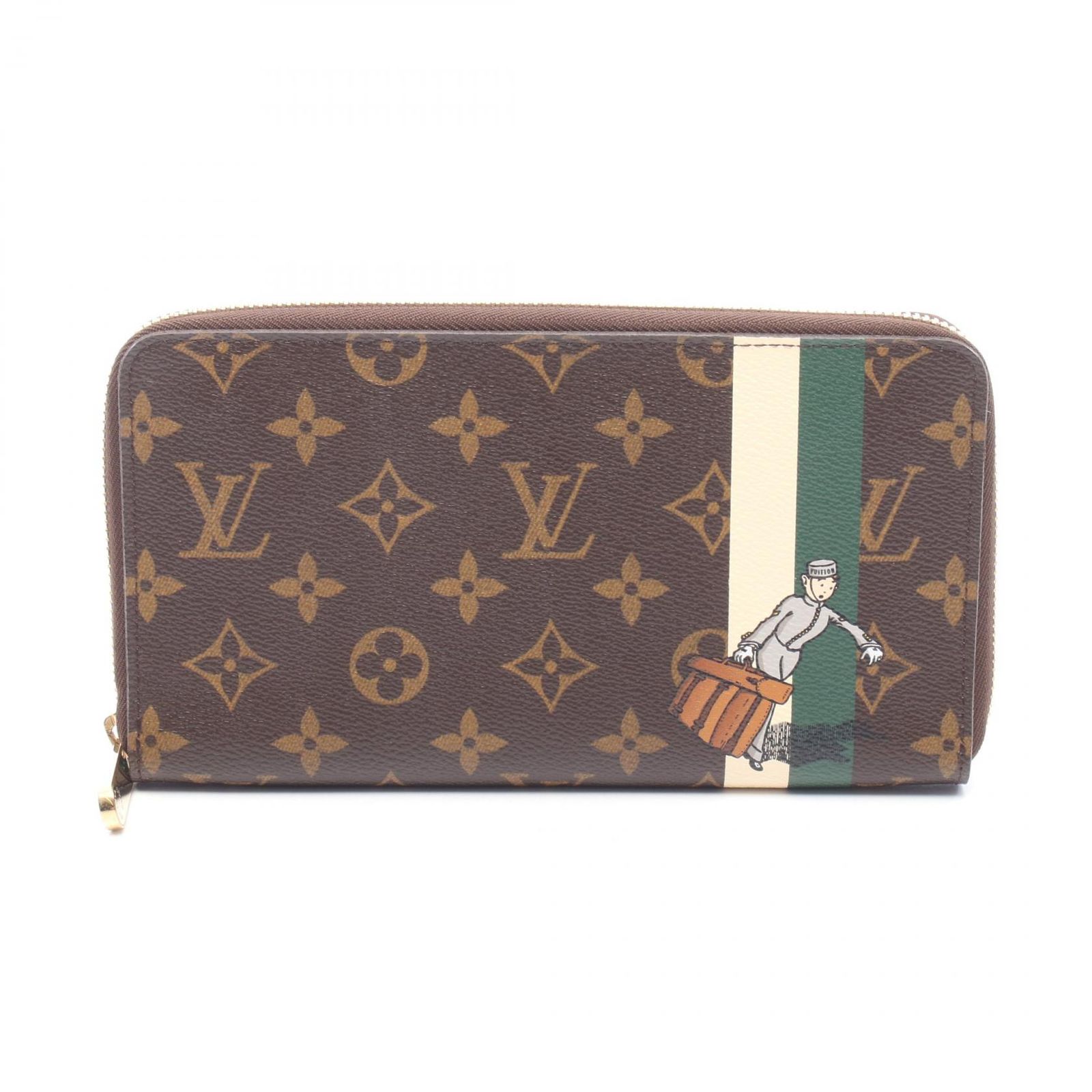 ルイ・ヴィトン LOUIS VUITTON ラウンド長財布 ジッピーオーガナイザー M60035 ヴェール キャンバス ジッピー・オーガナイザー レディース Used A