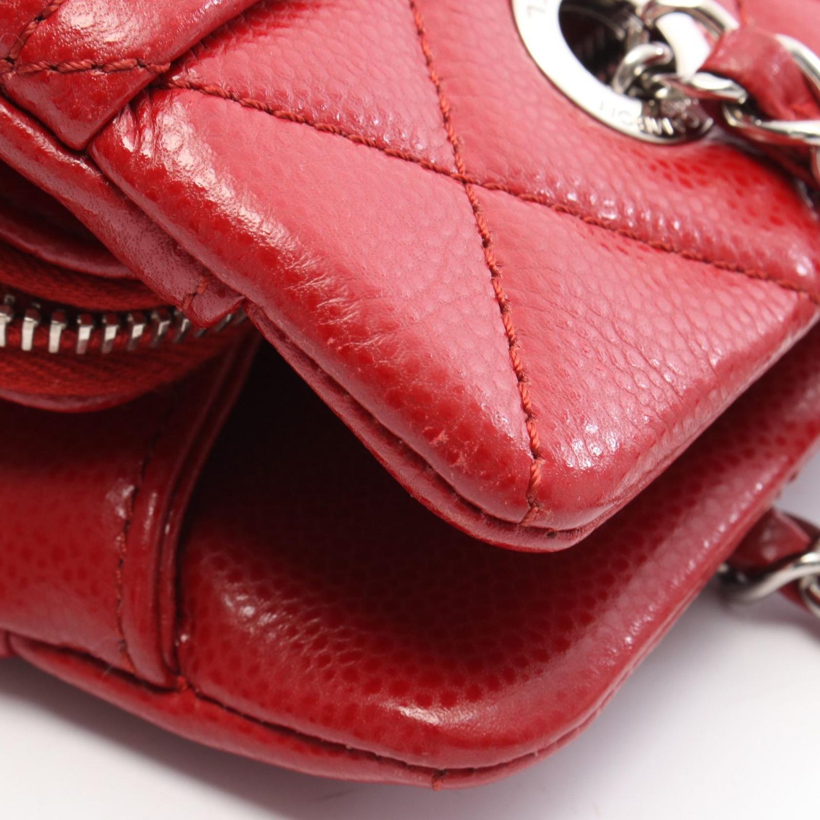 シャネル CHANEL トートバッグ マトラッセ ココマーク レッド キャビア 