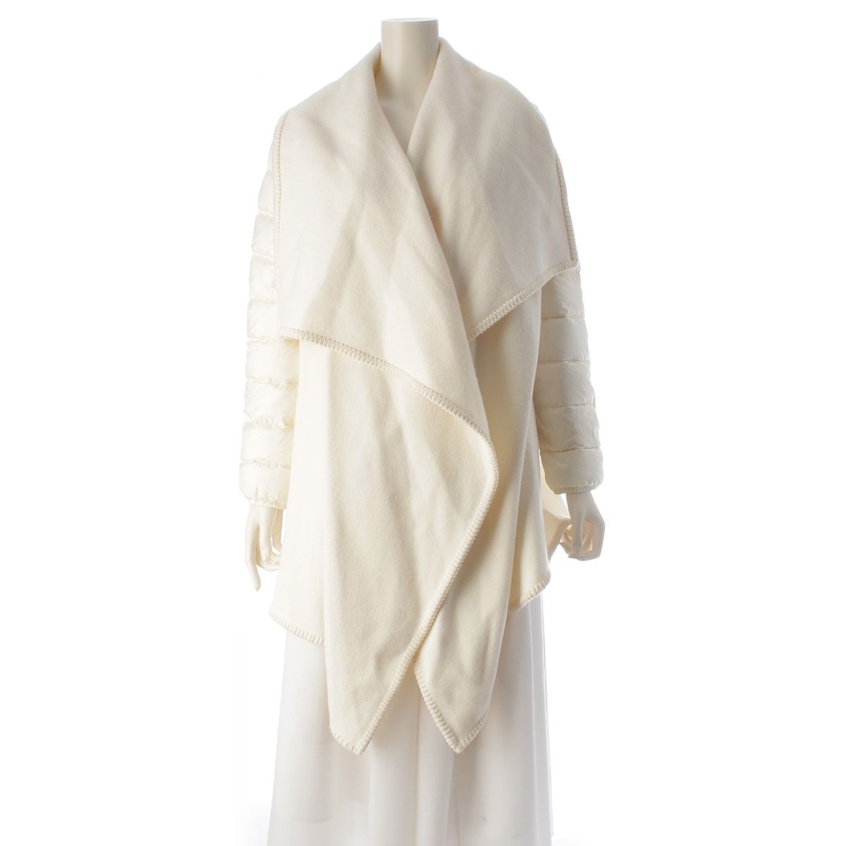モンクレール 23-24AW CAPE ケープ ポンチョ ジャケット ホワイト XS【中古】