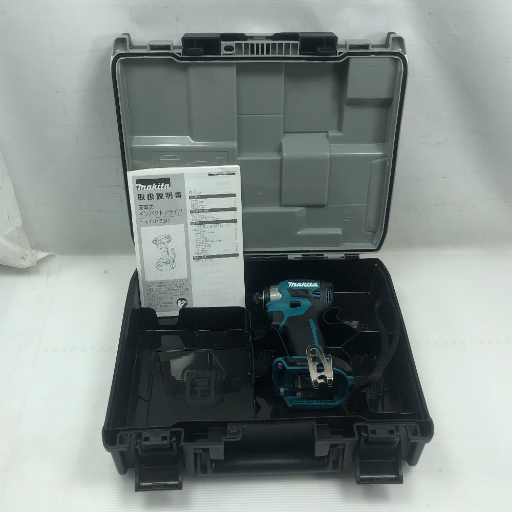 MAKITA マキタ 工具 インパクトドライバ 未使用品(S) 本体のみ・ケース付 コードレス式 TD173D ブルー