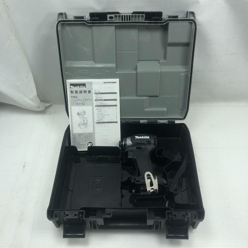 MAKITA マキタ 工具 インパクトドライバ 未使用品(S) 本体のみ・ケース付 コードレス式 TD173D ブラック