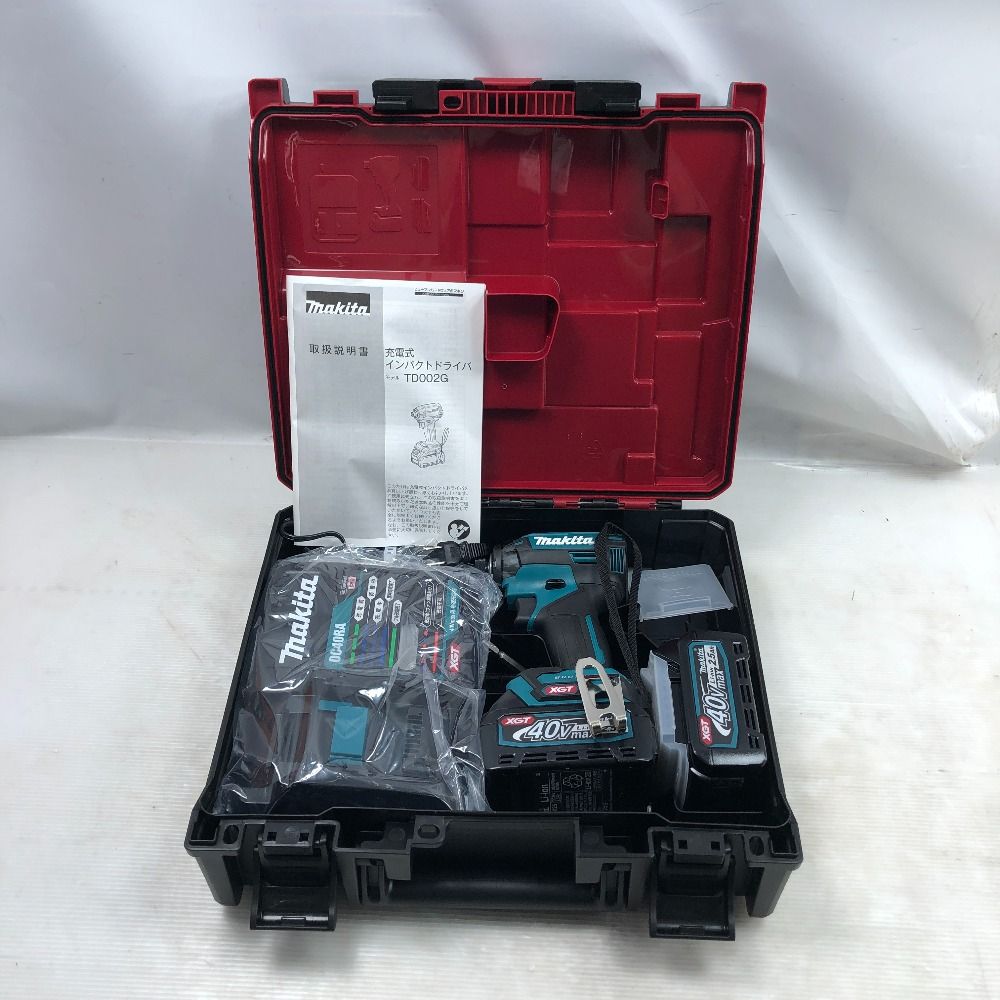 MAKITA マキタ 工具 インパクトドライバ 未使用品(S) 付属品完備 コードレス式 40v TD002GRDX ブルー