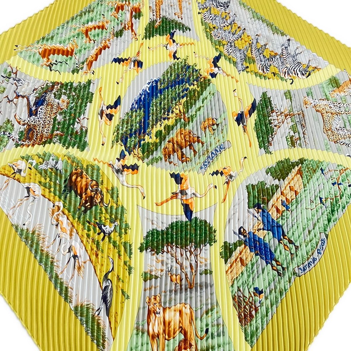 希少 エルメス カレプリセ スカーフ 絹糸の赴くままに レッド プリーツ