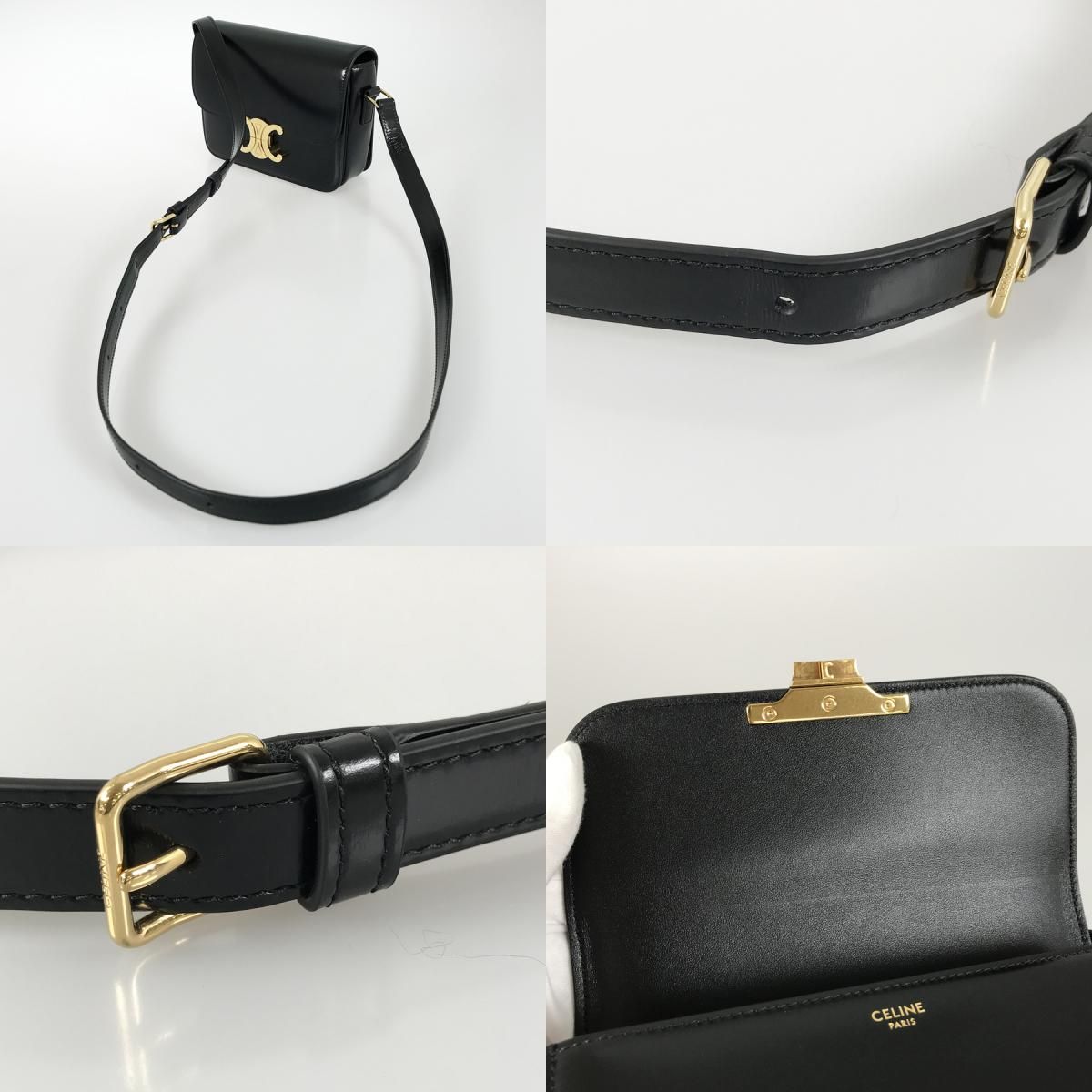 セリーヌ CELINE トリオンフ クラシック レザー ショルダーバッグ sst 