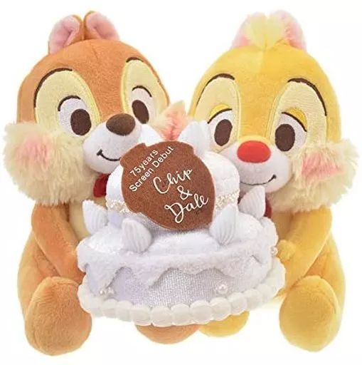 【中古】ぬいぐるみ チップ＆デール ケーキ チップ＆デール75周年ぬいぐるみ 「チップとデール」 ディズニーストア限定