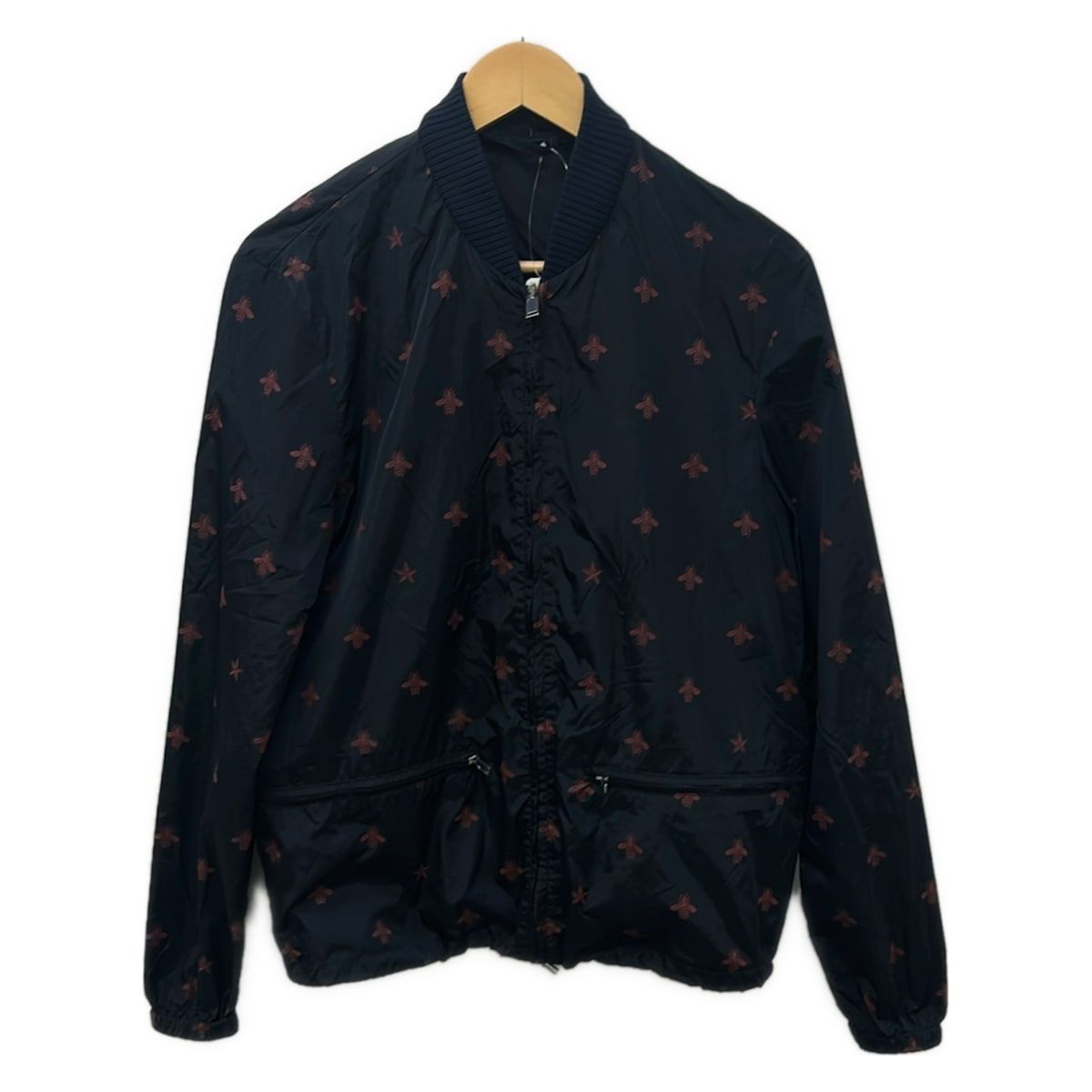GUCCI(グッチ) ブルゾン サイズ44 S メンズ - 429587 Z710A ネイビー×ボルドー 長袖/春/秋