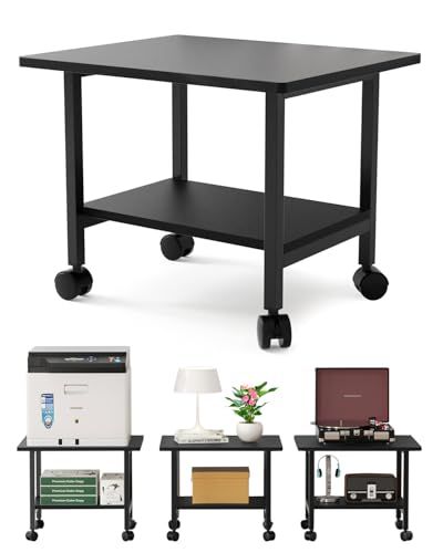 プリンター台 プリンターラック 机上&机下台 収納カート 収納ラック レンジ台 金具 オフィスワゴン ロータイプ キャスター付き プリンターワゴン レンジ台 ラック 移動しやすい 移動便利″mn c03deb3b