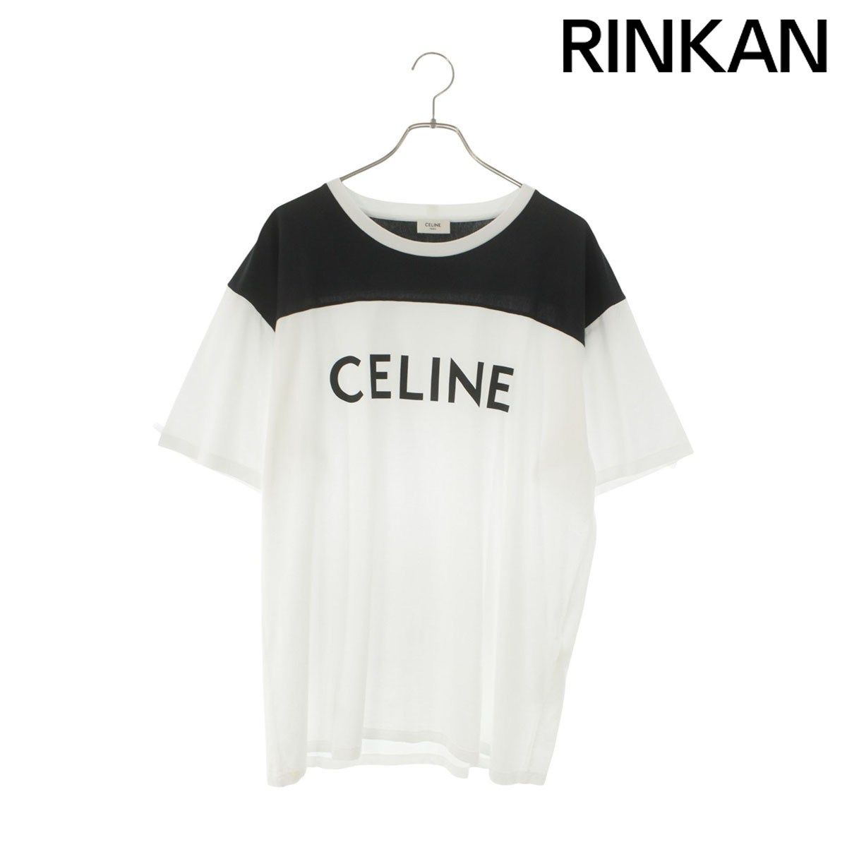 セリーヌ 2X839501F バイカラールーズフィットロゴTシャツ メンズ XL