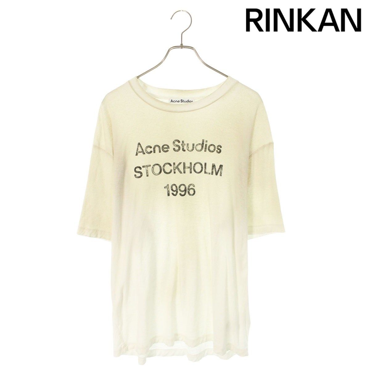 アクネストゥディオズ FN-UX-TSHI000013 ロゴプリントリラックスフィットヴィンテージ加工Tシャツ メンズ M