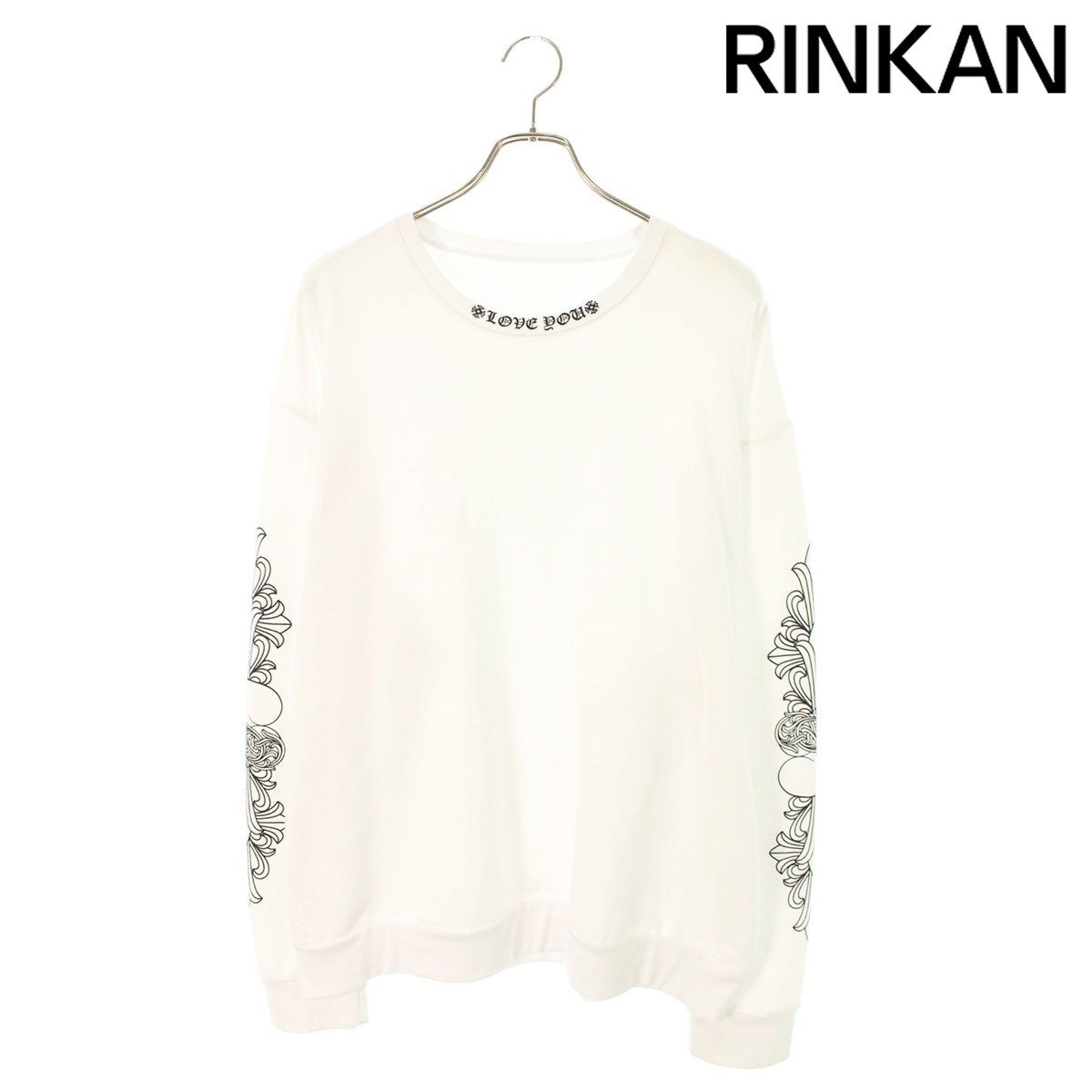 クロムハーツ SWTSHRT PLVR 袖フローラルハートラブユースウェット メンズ L