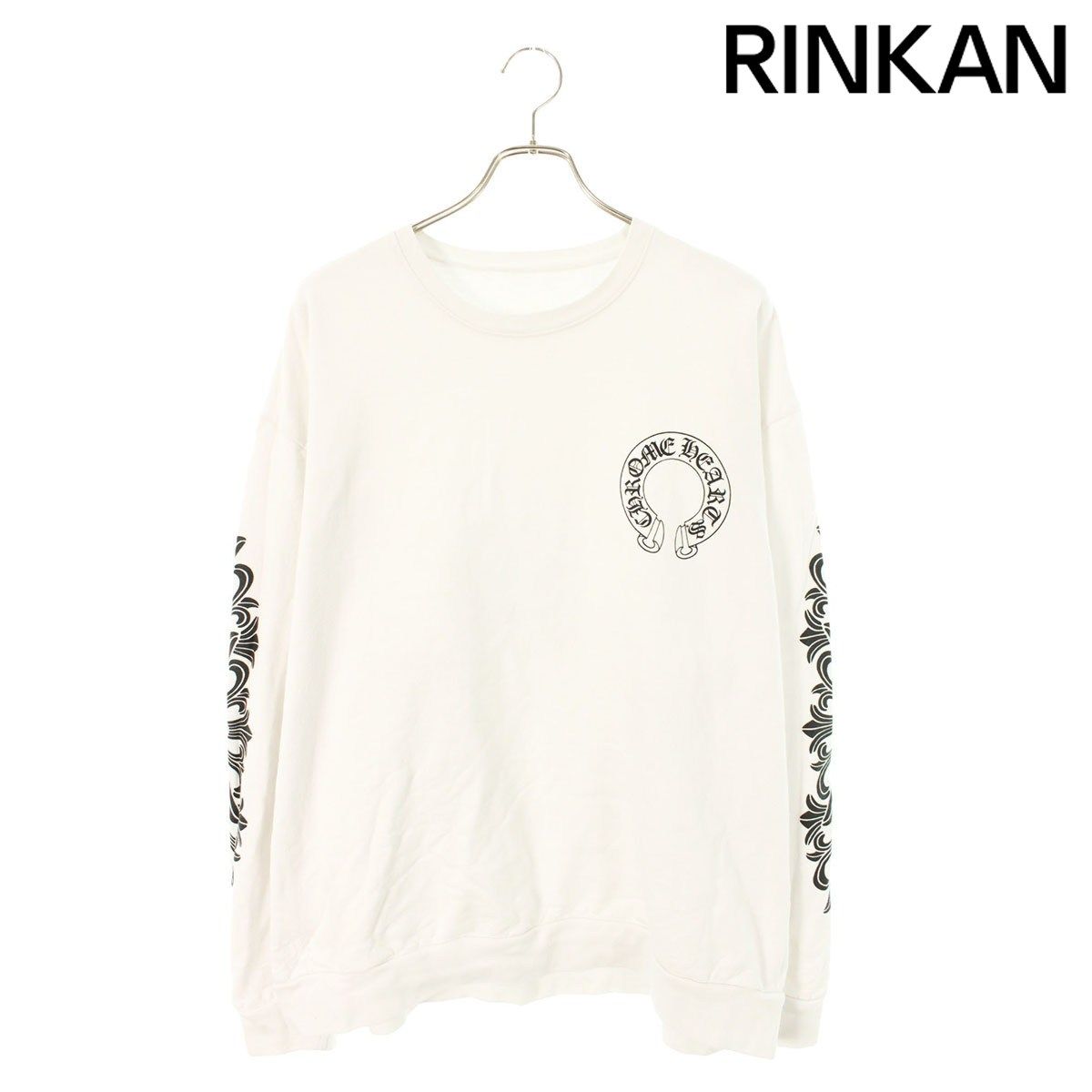 クロムハーツ SWTSHRT PLVR バックホースシュー袖フローラルプリントスウェット メンズ XL