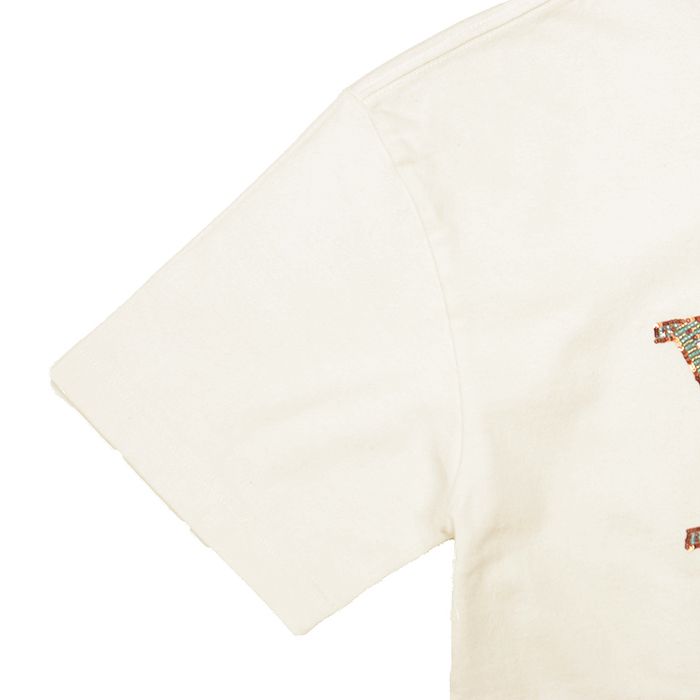 【極美品】LOUIS VUITTON ルイ・ヴィトン 半袖Ｔシャツ サイズ M メンズ 24AW LV Lovers ロゴ ビース メタリック コットン100% トップス オフホワイト 白 イタリア製