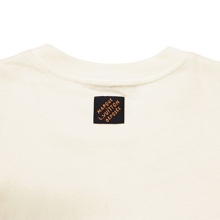 【極美品】LOUIS VUITTON ルイ・ヴィトン 半袖Ｔシャツ サイズ M メンズ 24AW LV Lovers ロゴ ビース メタリック コットン100% トップス オフホワイト 白 イタリア製