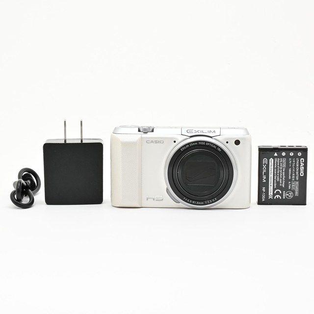 ＜並品＞ CASIO EXILIM EX-ZR850WE ホワイト｜コンパクトデジタルカメラ｜動作良好｜実用品｜液晶に黄変・黒線・白点あり｜端子フタやや難あり｜レンズ内チリあり