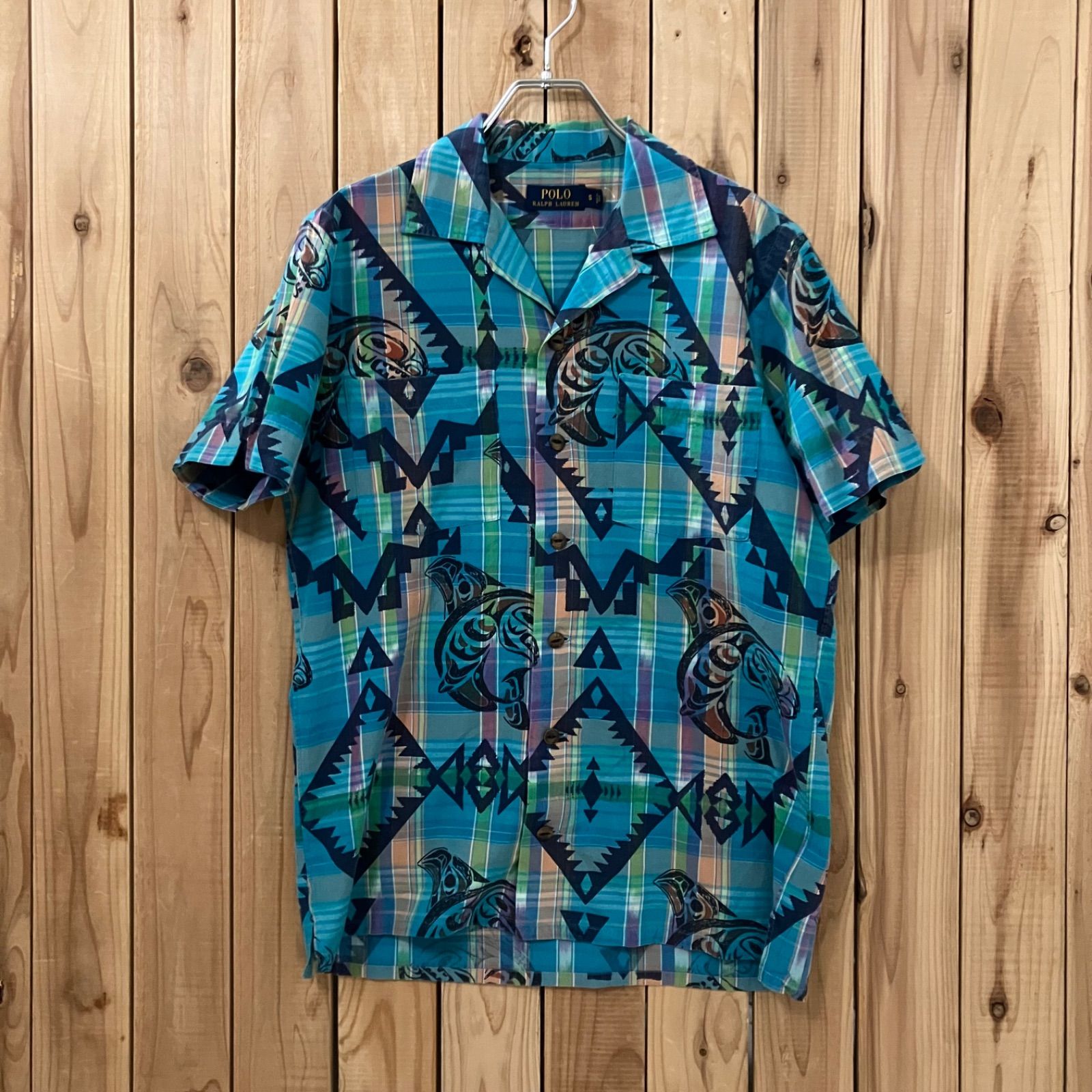 POLO Ralph Lauren / ラルフローレン 総柄 オープンカラーシャツ S