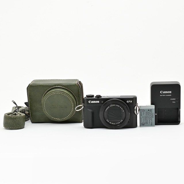 ＜並品＞ Canon PowerShot G7 X Mark II PSG7X MarkII｜光学4.2倍ズーム｜1.0型センサー搭載｜高級コンパクトデジタルカメラ｜実用品｜レンズ内小ゴミあり｜レザーケース付属