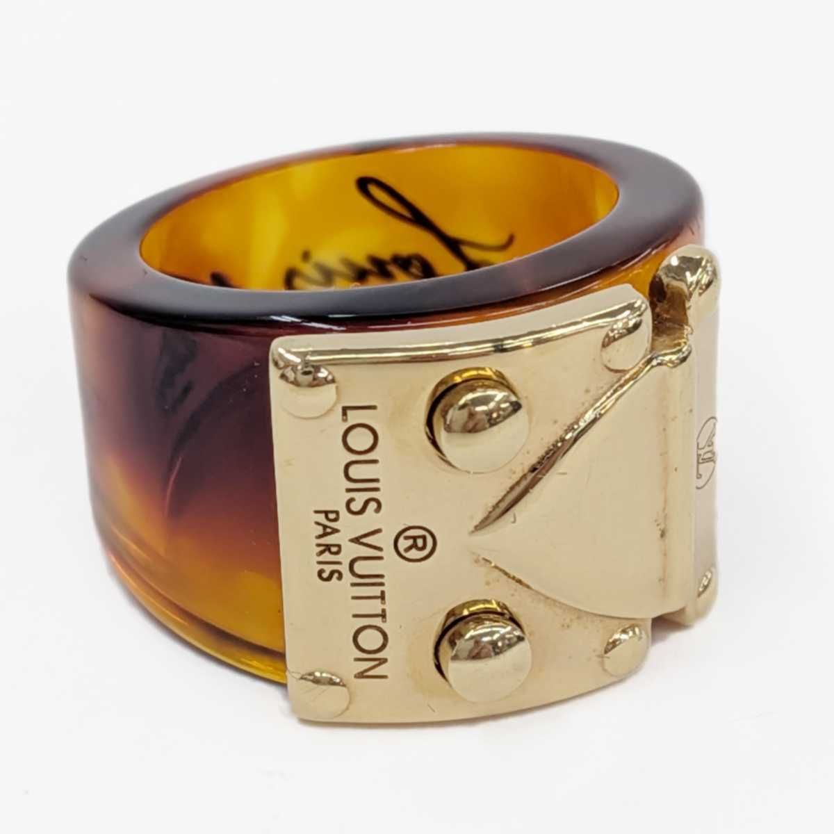 LOUIS VUITTON ルイ・ヴィトン バーグ ロックミー リング リング・指輪 M65204 レディース 約11.5号 ゴールド ブラウン 中古