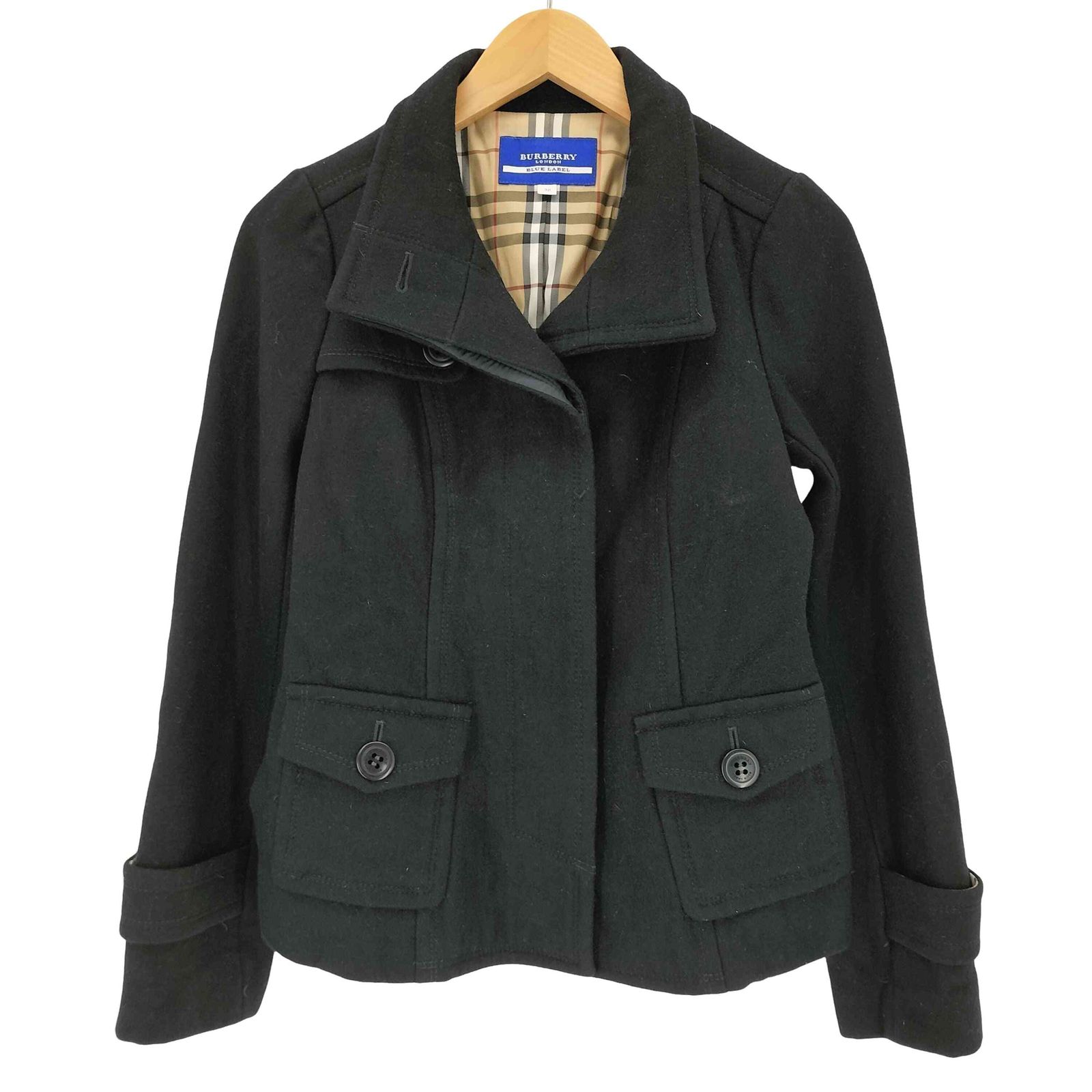 バーバリーロンドン BURBERRY LONDON ウールショート トレンチコート レディース 38