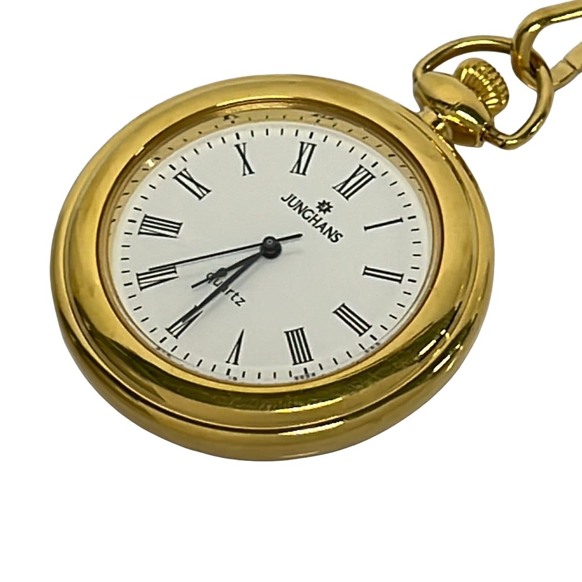 JUNGHANS(ユンハンス) 小物美品 ゴールド×白 懐中時計/クォーツ/動作