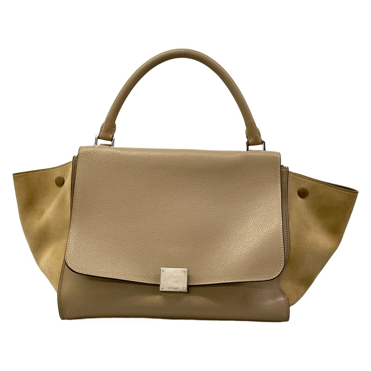 CELINE(セリーヌ) ハンドバッグ トラペーズミディアム グレーベージュ レザー