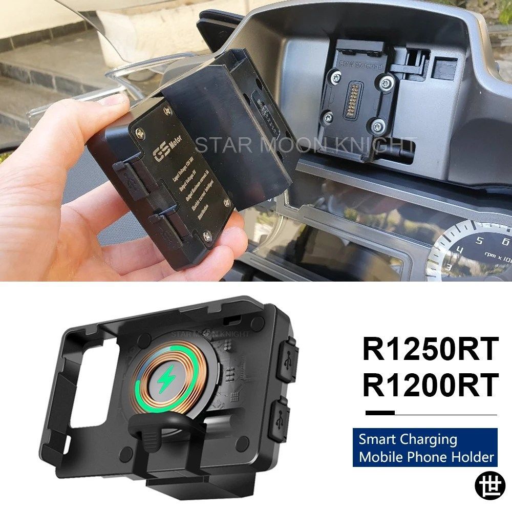 BMW R1200RT R1250RT R 1200 1250 RT 2014 - 2020 バイク用 USB GPS ナビゲーション ブラケット ワイヤレス充電対応