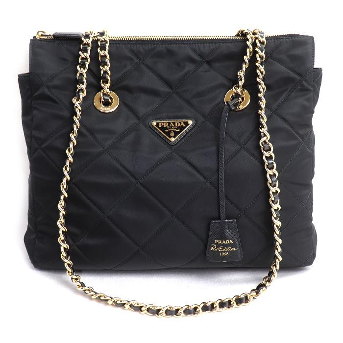 PRADA プラダ Re-Edition 1995 チェーンショルダー ショルダーバッグ ブラック 1BG529 V COO 2AOS F0002 ICチップ レディース 中古 美品