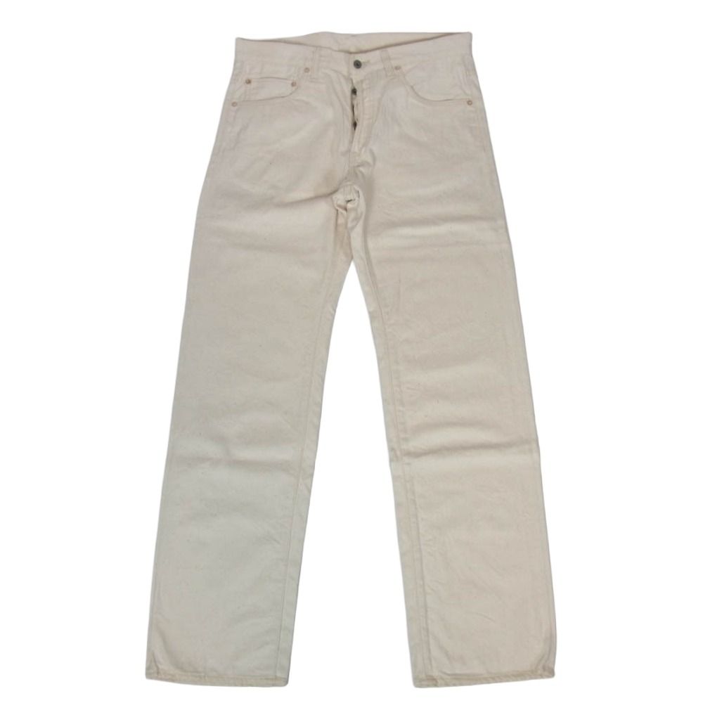 ONI DENIM 鬼デニム ONI271-ECRU 12.4oz Organic Cotton Ecru Denim Wide Straight オーガニックコットン ホワイトデニム ワイドストレート デニム パンツ W34【極上美品】【中古】