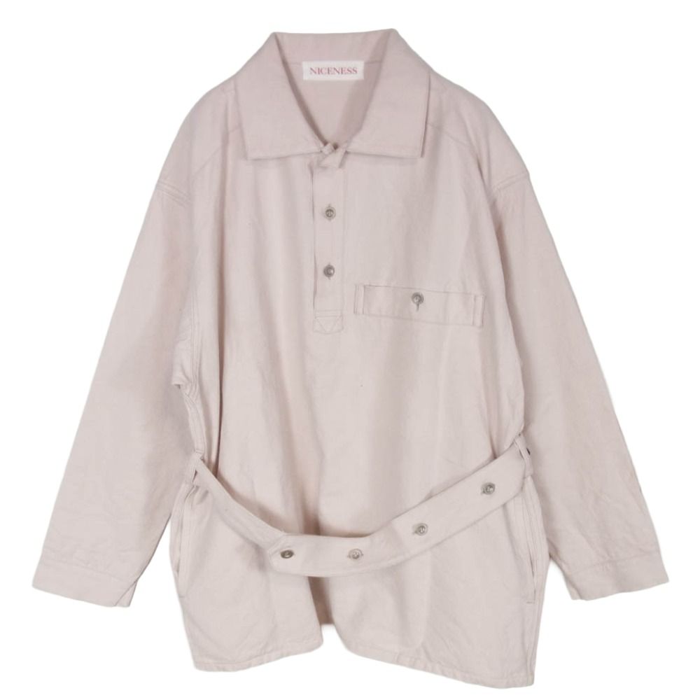 ナイスネス NICENESS 22SS WILDE プルオーバー 長袖 シャツ ピンク系 M【中古】