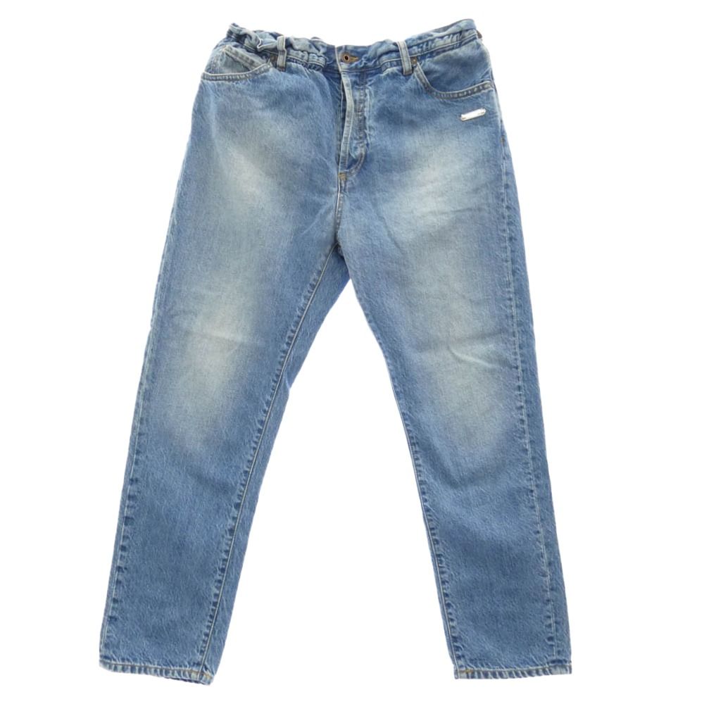 OFF-WHITE オフホワイト OMYA005F18166004 ベルテッド ウエストゴム デニムパンツ ジーンズ インディゴブルー系 33【中古】