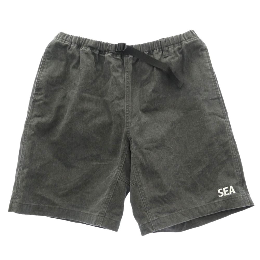 WIND AND SEA ウィンダンシー WDS-O-ESPT-25-Q3-PT-01 ESS SEA SHORTS エッセンシャルシー ショーツ コットン ショートパンツ ブラック系 XL【中古】