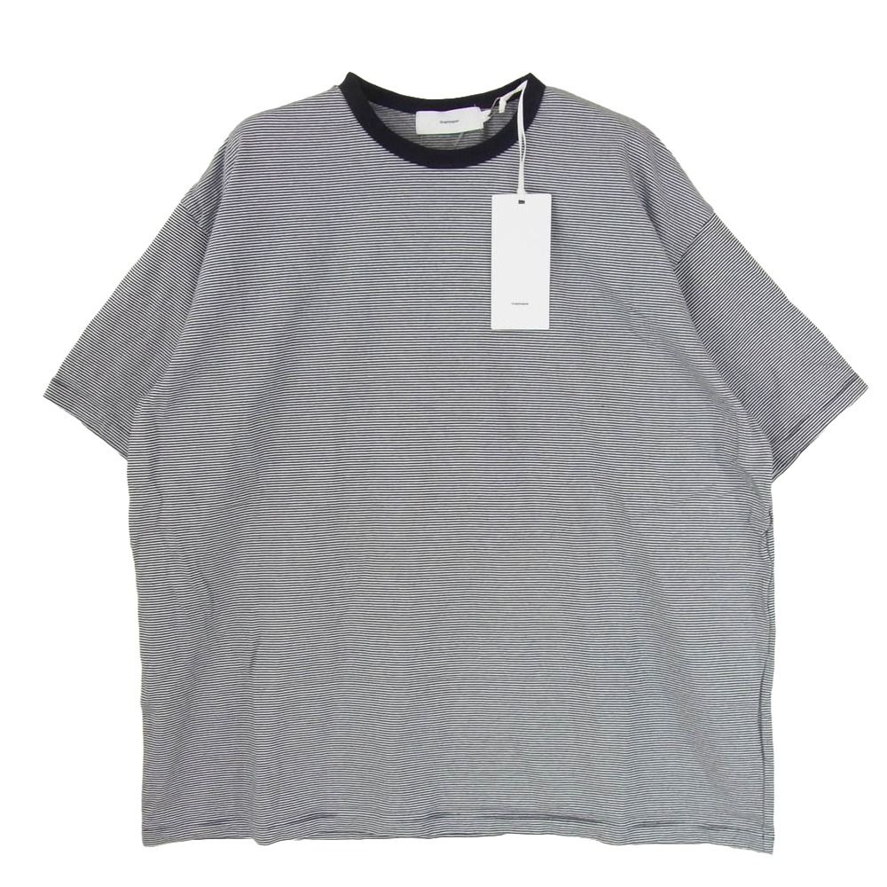 GRAPHPAPER グラフペーパー 25SS GU251-70116B Narrow Border S/S Tee NAVY×GRAY ナロー ボーダー 半袖 Tシャツ ネイビー系 1【中古】