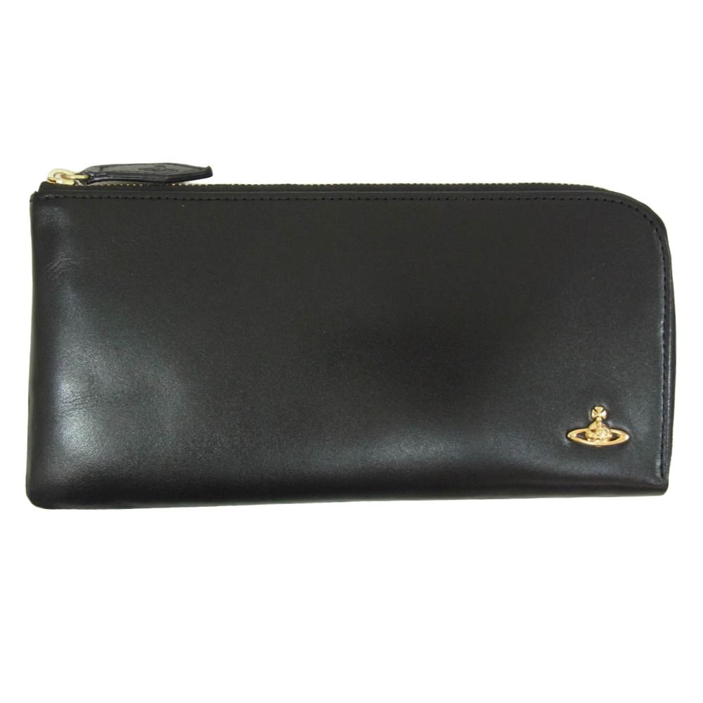 Vivienne Westwood ヴィヴィアンウエストウッド WATER ORB レザー ラウンド ウォレット ブラック系【美品】【中古】 9,917円