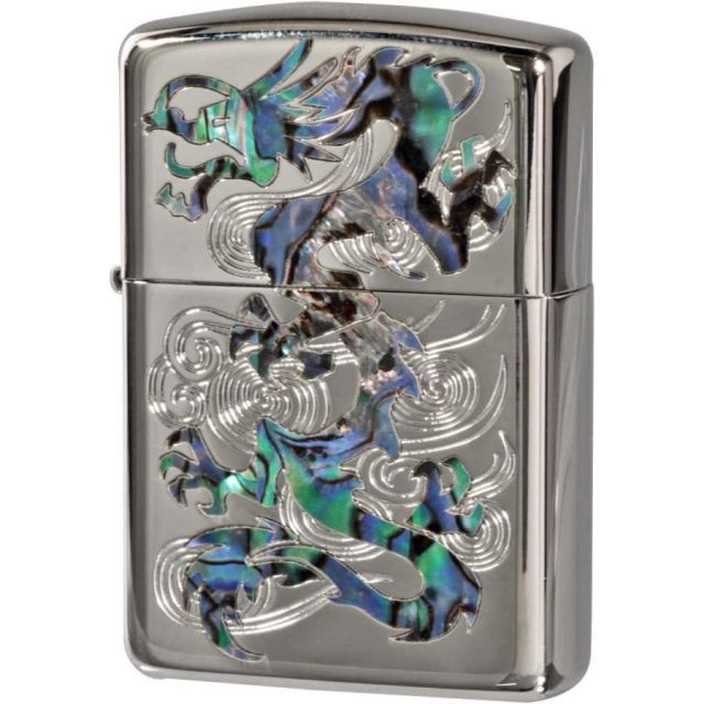 ZIPPO ライター オイル ライター アーマー 貝貼りシリーズ 龍 ドラゴン 貝象嵌加工 両面加工ジッポー 162KB-RYSP ARMOR