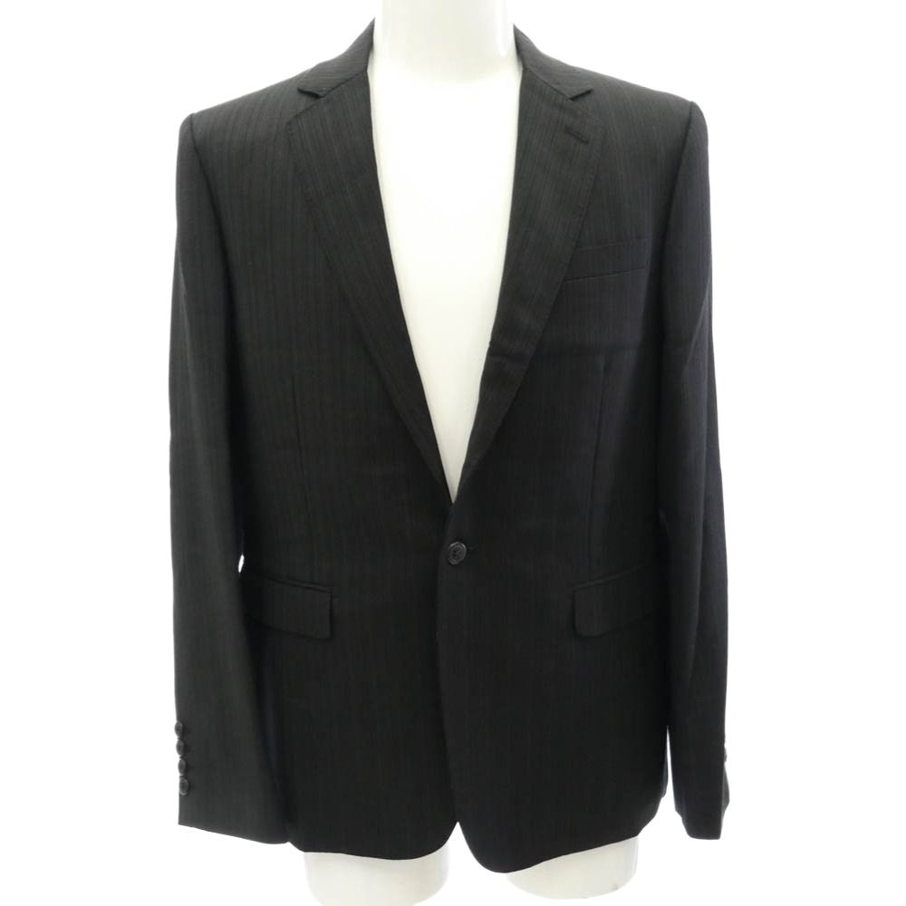 LAD MUSICIAN ラッドミュージシャン 20AW 2120-321 STANDARD 1B JACKET ストライプ ウール 本切羽 テーラード ジャケット チャコール系 44【中古】