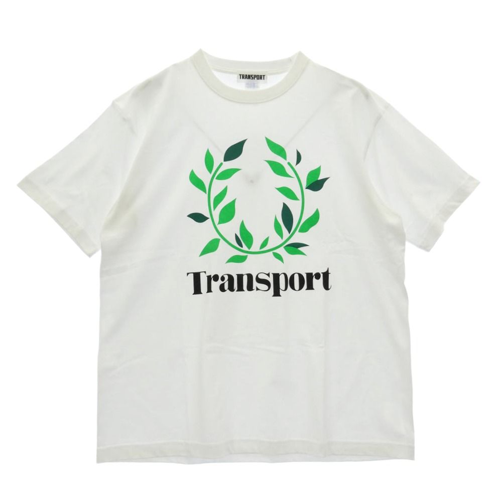 TRANSPORT トランスポート 月桂樹 ロゴ プリント 半袖 Tシャツ ホワイト系 XL【極上美品】【中古】