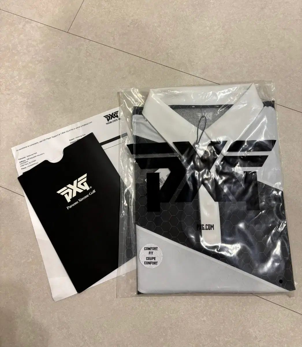 新品/L PXG 長袖 ポロシャツ (ブラック/ホワイト)