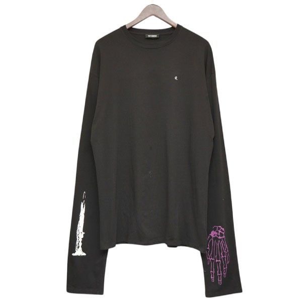 RAF SIMONS　ラフシモンズ　2021AW　Extreme long sleeve T-shirt Skeleton Hand　プリントロングスリーブTシャツ　19001-0099　8054000245338