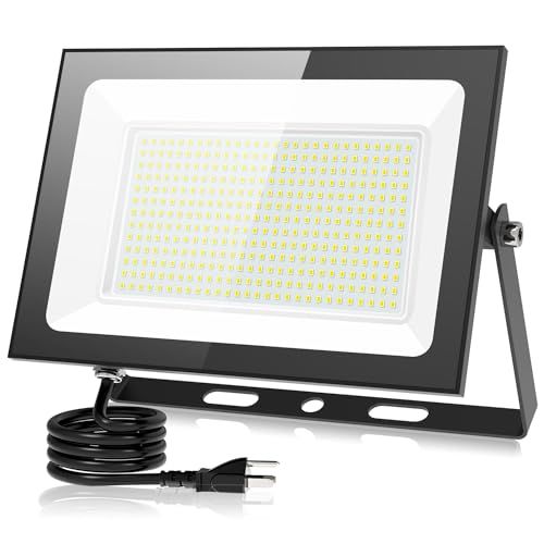 【最強の超爆光・超薄型】SUKITEN 投光器 led 屋外 作業灯 ledライト 200W 25000LM IP66防水 昼光色 6500K 高輝度 高放熱 省エネ 軽量 120°広角 100V 屋外照明 野外 防水 BBQ ガレージ 看板 4ff1cd5f